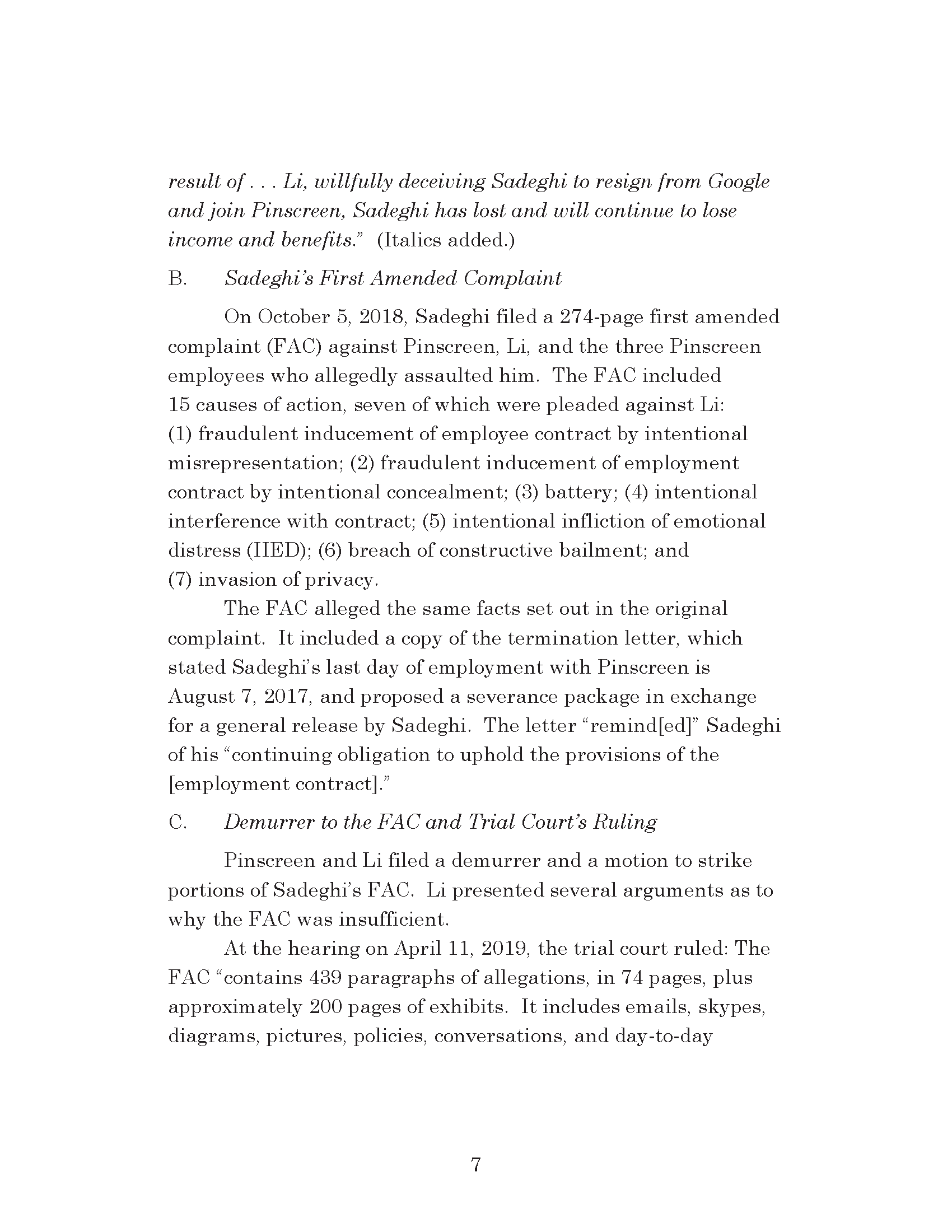 Dr. Iman Sadeghi v. Dr. Hao Li - Petition For Review Page 29